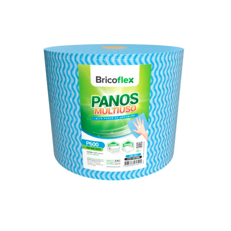 Pano Multiuso Econômico Bricoflex – Rolo 0,20 m × 300 m, 35 g/m²